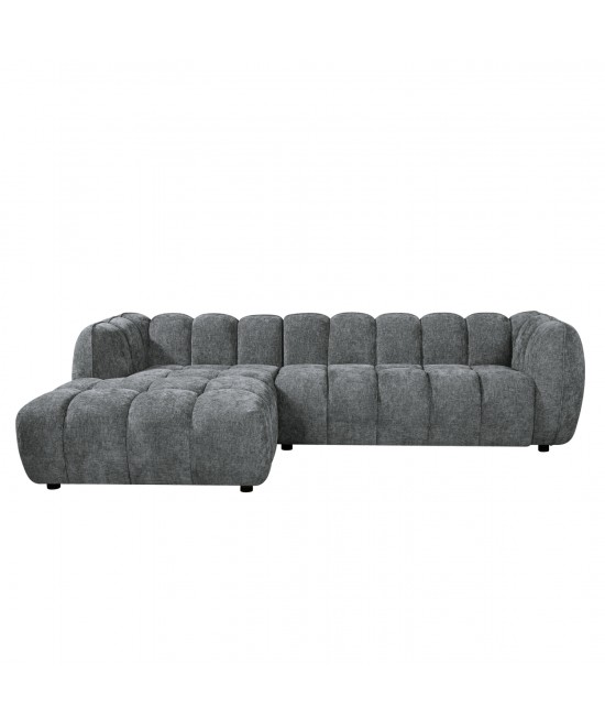 ΚΑΝΑΠΕΣ ΓΩΝΙΑ (ΑΡΙΣΤΕΡΗ) LYKKE HM3326.01L ΓΚΡΙ ΥΦΑΣΜΑ 280x89-165(η γωνία)x70Υ εκ.