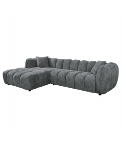 ΚΑΝΑΠΕΣ ΓΩΝΙΑ (ΑΡΙΣΤΕΡΗ) LYKKE HM3326.01L ΓΚΡΙ ΥΦΑΣΜΑ 280x89-165(η γωνία)x70Υ εκ.