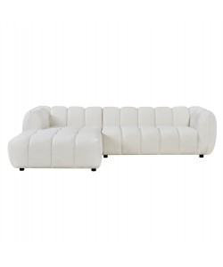 ΚΑΝΑΠΕΣ ΓΩΝΙΑ (ΑΡΙΣΤΕΡΗ) LYKKE HM3326.02L ΕΚΡΟΥ ΥΦΑΣΜΑ 280x89-165(η γωνία)x70Υεκ