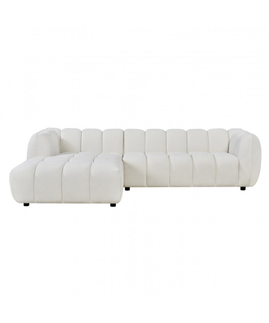 ΚΑΝΑΠΕΣ ΓΩΝΙΑ (ΑΡΙΣΤΕΡΗ) LYKKE HM3326.02L ΕΚΡΟΥ ΥΦΑΣΜΑ 280x89-165(η γωνία)x70Υεκ
