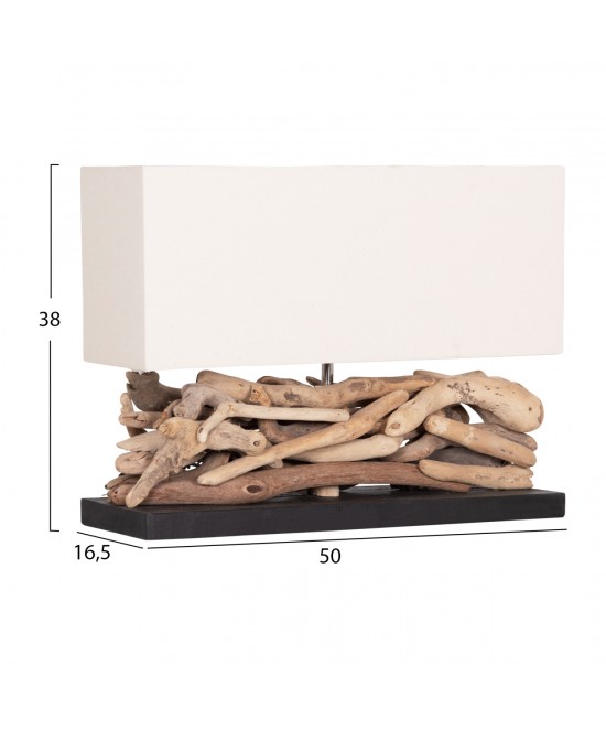 ΕΠΙΤΡΑΠΕΖΙΟ ΟΡΘΟΓΩΝΙΟ ΦΩΤΙΣΤΙΚΟ TWIGGY HM4432 DRIFTWOOD & ΛΕΥΚΟ ΚΑΠΕΛΟ 50x16,5x38Υεκ.