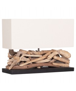 ΕΠΙΤΡΑΠΕΖΙΟ ΟΡΘΟΓΩΝΙΟ ΦΩΤΙΣΤΙΚΟ TWIGGY HM4432 DRIFTWOOD & ΛΕΥΚΟ ΚΑΠΕΛΟ 50x16,5x38Υεκ.