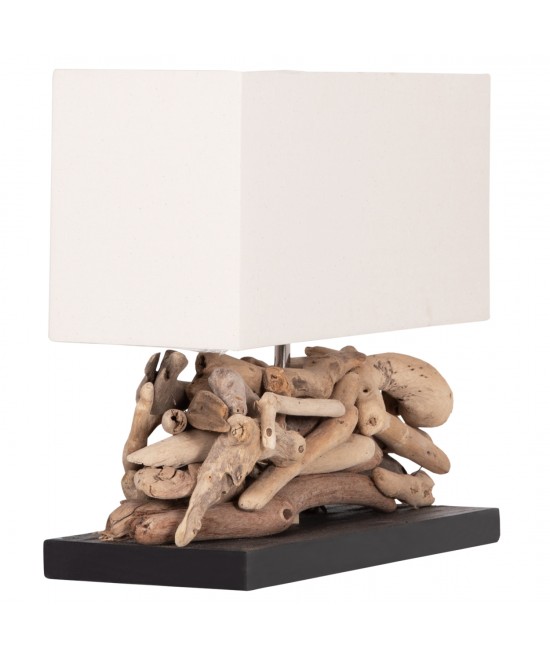 ΕΠΙΤΡΑΠΕΖΙΟ ΟΡΘΟΓΩΝΙΟ ΦΩΤΙΣΤΙΚΟ TWIGGY HM4432 DRIFTWOOD & ΛΕΥΚΟ ΚΑΠΕΛΟ 50x16,5x38Υεκ.