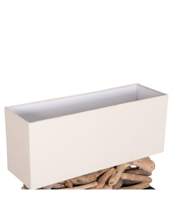 ΕΠΙΤΡΑΠΕΖΙΟ ΟΡΘΟΓΩΝΙΟ ΦΩΤΙΣΤΙΚΟ TWIGGY HM4432 DRIFTWOOD & ΛΕΥΚΟ ΚΑΠΕΛΟ 50x16,5x38Υεκ.