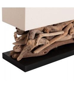 ΕΠΙΤΡΑΠΕΖΙΟ ΟΡΘΟΓΩΝΙΟ ΦΩΤΙΣΤΙΚΟ TWIGGY HM4432 DRIFTWOOD & ΛΕΥΚΟ ΚΑΠΕΛΟ 50x16,5x38Υεκ.