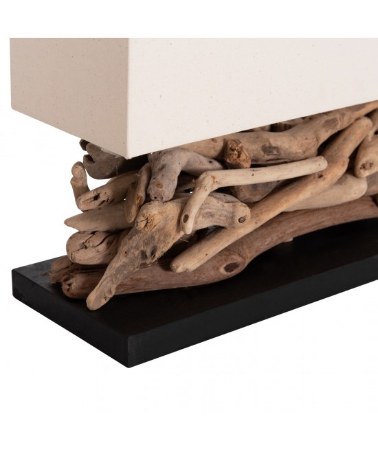 ΕΠΙΤΡΑΠΕΖΙΟ ΟΡΘΟΓΩΝΙΟ ΦΩΤΙΣΤΙΚΟ TWIGGY HM4432 DRIFTWOOD & ΛΕΥΚΟ ΚΑΠΕΛΟ 50x16,5x38Υεκ.