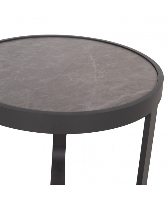 ΤΡΑΠΕΖΑΚΙ ΑΛΟΥΜΙΝΙΟΥ DEVIOUS SM6440.01 ΑΝΘΡΑΚΙ--ΓΚΡΙ SINTERED STONE TOP Φ45x41Υεκ.