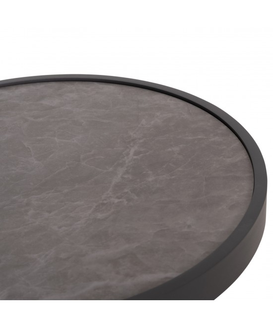 ΤΡΑΠΕΖΑΚΙ ΑΛΟΥΜΙΝΙΟΥ DEVIOUS SM6440.01 ΑΝΘΡΑΚΙ--ΓΚΡΙ SINTERED STONE TOP Φ45x41Υεκ.
