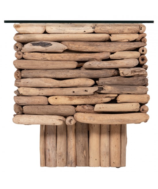 ΤΡΑΠΕΖΙ ΣΑΛΟΝΙΟΥ ΟΡΘΟΓΩΝΙΟ SPARROW HM18366 DRIFTWOOD--ΓΥΑΛΙ 105x45x47Υεκ.