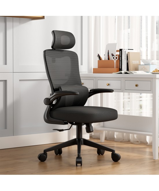 ΚΑΡΕΚΛΑ ΓΡΑΦΕΙΟΥ KESI HM1222.01 ΜΑΥΡO MESH & PP 52x50x122Υεκ.