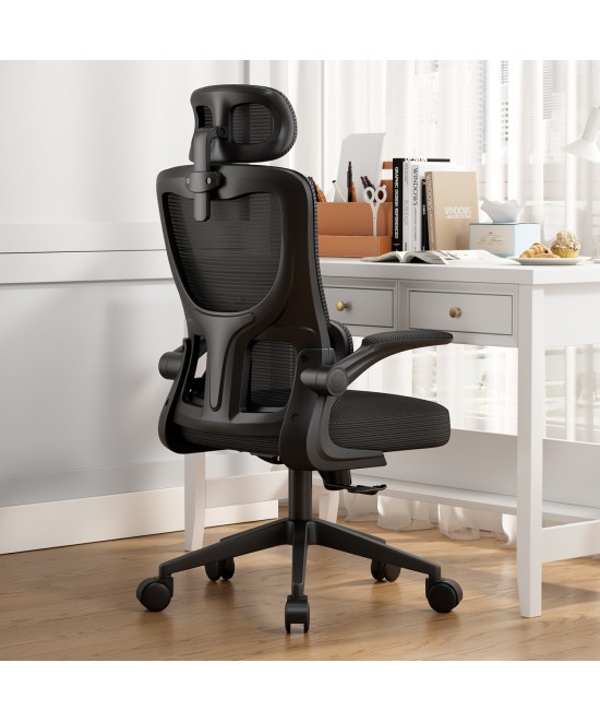 ΚΑΡΕΚΛΑ ΓΡΑΦΕΙΟΥ KESI HM1222.01 ΜΑΥΡO MESH & PP 52x50x122Υεκ.
