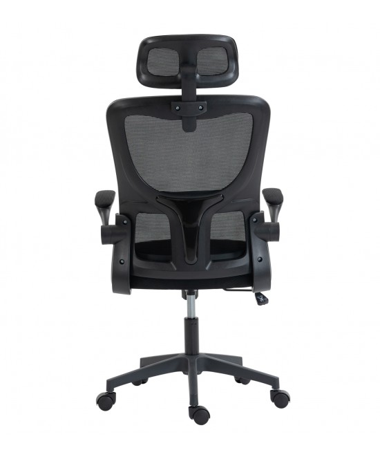 ΚΑΡΕΚΛΑ ΓΡΑΦΕΙΟΥ KESI HM1222.01 ΜΑΥΡO MESH & PP 52x50x122Υεκ.