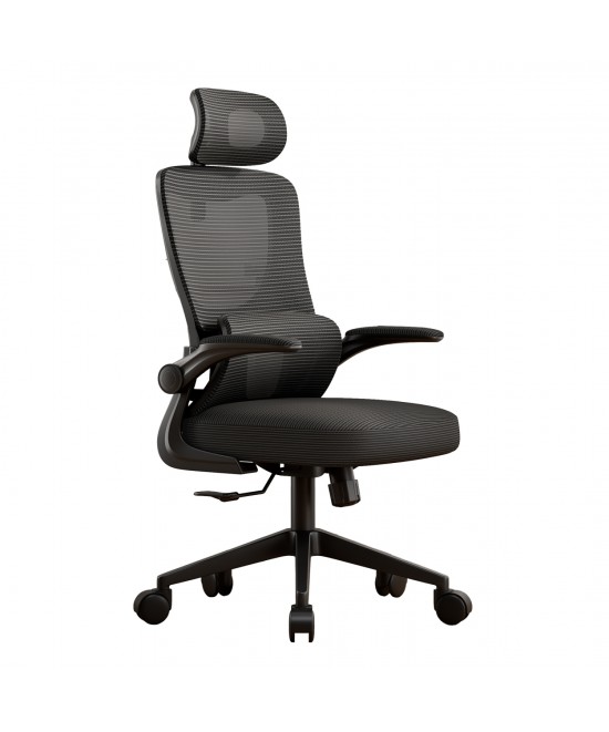 ΚΑΡΕΚΛΑ ΓΡΑΦΕΙΟΥ KESI HM1222.01 ΜΑΥΡO MESH & PP 52x50x122Υεκ.