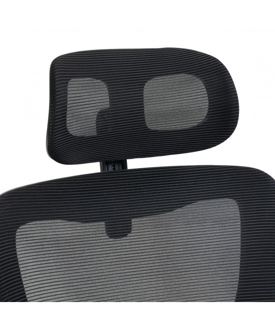 ΚΑΡΕΚΛΑ ΓΡΑΦΕΙΟΥ KESI HM1222.01 ΜΑΥΡO MESH & PP 52x50x122Υεκ.