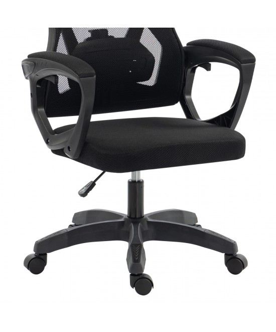 ΚΑΡΕΚΛΑ ΓΡΑΦΕΙΟΥ SALAS HM1223.01 ΠΟΛΥΠΡΟΠΥΛΕΝΙΟ & MESH--ΜΑΥΡΟ 60x60x118-128Υεκ