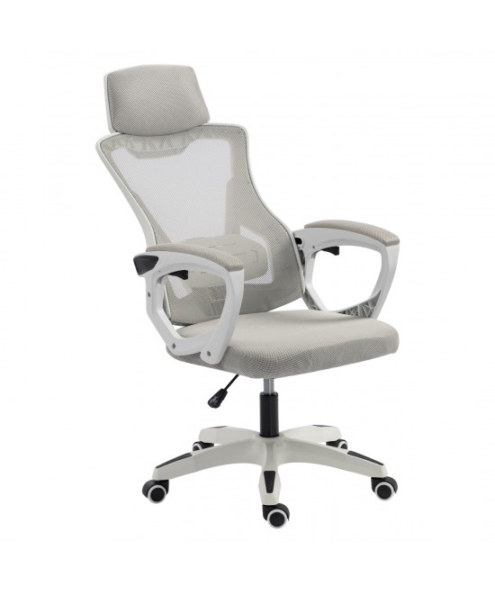 ΚΑΡΕΚΛΑ ΓΡΑΦΕΙΟΥ SALAS HM1223.02 P.P. ΛΕΥΚΟ-ΓΚΡΙ MESH ΥΦΑΣΜΑ 60x60x118-128Υεκ