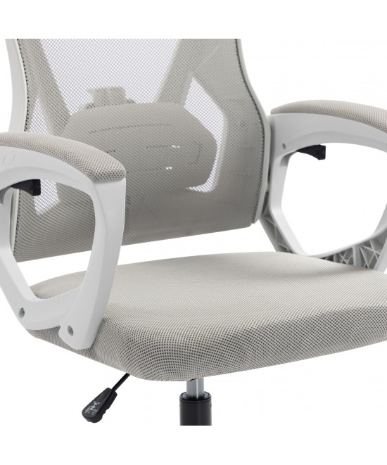 ΚΑΡΕΚΛΑ ΓΡΑΦΕΙΟΥ SALAS HM1223.02 P.P. ΛΕΥΚΟ-ΓΚΡΙ MESH ΥΦΑΣΜΑ 60x60x118-128Υεκ