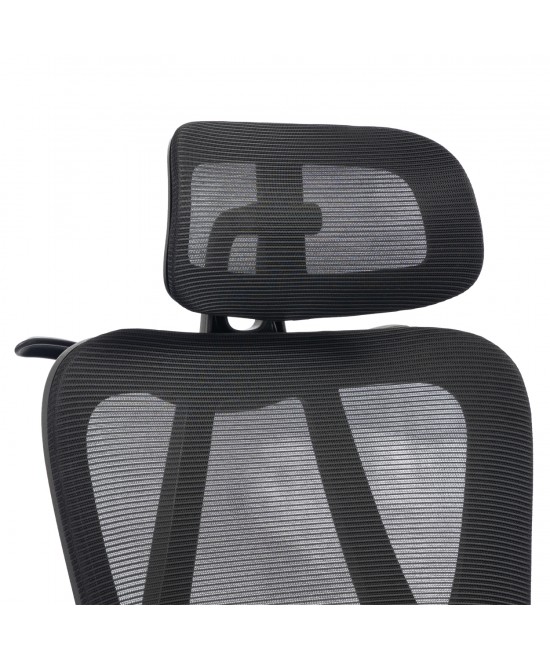 ΚΑΡΕΚΛΑ ΓΡΑΦΕΙΟΥ FRANTIC HM1224.01 ΜΑΥΡO MESH & ΠΟΛΥΠΡΟΠΥΛΕΝΙΟ 60x60x134Υεκ
