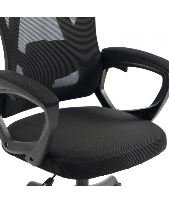 ΚΑΡΕΚΛΑ ΓΡΑΦΕΙΟΥ FRANTIC HM1224.01 ΜΑΥΡO MESH & ΠΟΛΥΠΡΟΠΥΛΕΝΙΟ 60x60x134Υεκ