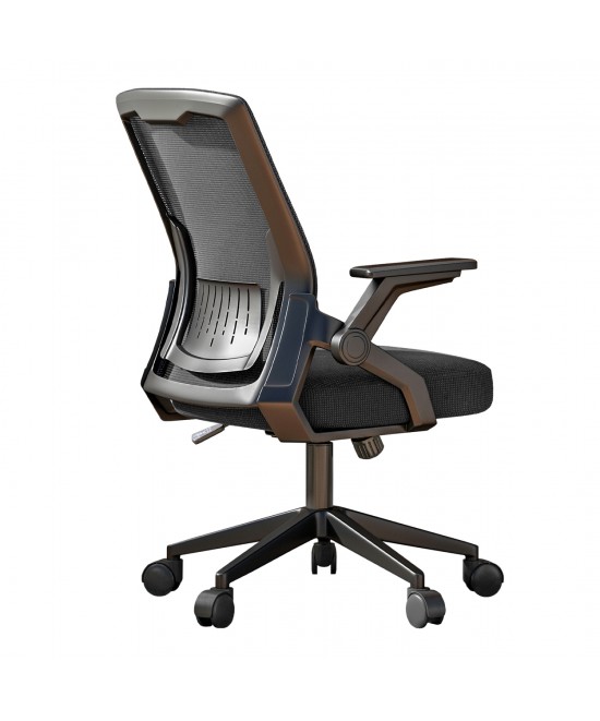 ΚΑΡΕΚΛΑ ΓΡΑΦΕΙΟΥ ZENITH HM1225.01 PP & MESH ΥΦΑΣΜΑ--ΜΑΥΡΟ 60x60x92-100Υεκ