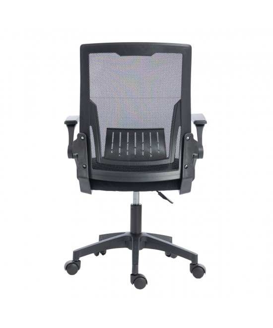 ΚΑΡΕΚΛΑ ΓΡΑΦΕΙΟΥ ZENITH HM1225.01 PP & MESH ΥΦΑΣΜΑ--ΜΑΥΡΟ 60x60x92-100Υεκ