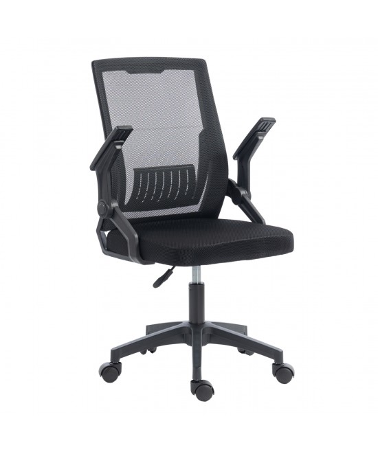 ΚΑΡΕΚΛΑ ΓΡΑΦΕΙΟΥ ZENITH HM1225.01 PP & MESH ΥΦΑΣΜΑ--ΜΑΥΡΟ 60x60x92-100Υεκ