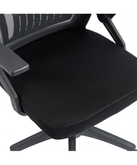 ΚΑΡΕΚΛΑ ΓΡΑΦΕΙΟΥ ZENITH HM1225.01 PP & MESH ΥΦΑΣΜΑ--ΜΑΥΡΟ 60x60x92-100Υεκ