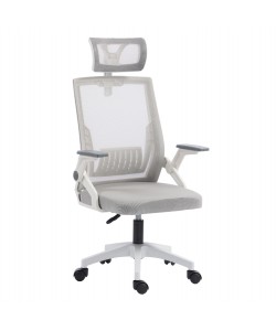 ΚΑΡΕΚΛΑ ΓΡΑΦΕΙΟΥ MATRON HM1226.02 ΛΕΥΚΟ PP--ΑΝΟΙΧΤΟ ΓΚΡΙ MESH 47x47x128Υεκ