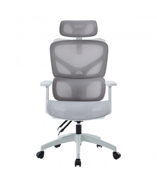 ΚΑΡΕΚΛΑ ΓΡΑΦΕΙΟΥ APEX HM1227.02 ΛΕΥΚΟ PP--ΑΝΟΙΧΤΟ ΓΚΡΙ MESH 68x68x120-130Υεκ
