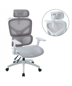 ΚΑΡΕΚΛΑ ΓΡΑΦΕΙΟΥ APEX HM1227.02 ΛΕΥΚΟ PP--ΑΝΟΙΧΤΟ ΓΚΡΙ MESH 68x68x120-130Υεκ