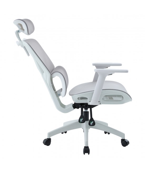 ΚΑΡΕΚΛΑ ΓΡΑΦΕΙΟΥ APEX HM1227.02 ΛΕΥΚΟ PP--ΑΝΟΙΧΤΟ ΓΚΡΙ MESH 68x68x120-130Υεκ