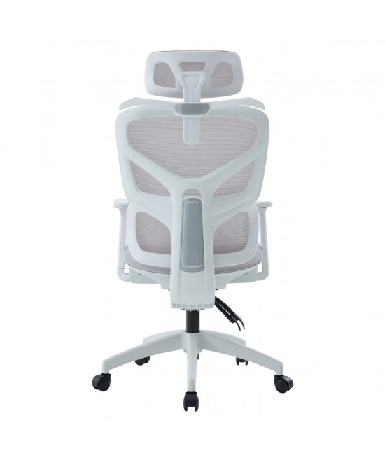 ΚΑΡΕΚΛΑ ΓΡΑΦΕΙΟΥ APEX HM1227.02 ΛΕΥΚΟ PP--ΑΝΟΙΧΤΟ ΓΚΡΙ MESH 68x68x120-130Υεκ