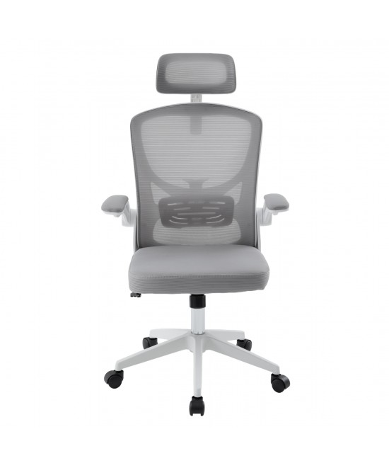 ΚΑΡΕΚΛΑ ΓΡΑΦΕΙΟΥ FLOATER HM1230.02 ΛΕΥΚΟ PP--ΑΝΟΙΧΤΟ ΓΚΡΙ MESH 62x62x106-116Υεκ