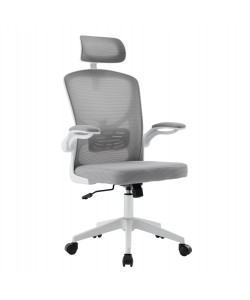 ΚΑΡΕΚΛΑ ΓΡΑΦΕΙΟΥ FLOATER HM1230.02 ΛΕΥΚΟ PP--ΑΝΟΙΧΤΟ ΓΚΡΙ MESH 62x62x106-116Υεκ