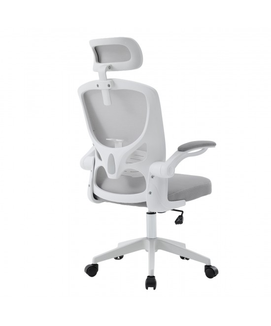 ΚΑΡΕΚΛΑ ΓΡΑΦΕΙΟΥ FLOATER HM1230.02 ΛΕΥΚΟ PP--ΑΝΟΙΧΤΟ ΓΚΡΙ MESH 62x62x106-116Υεκ