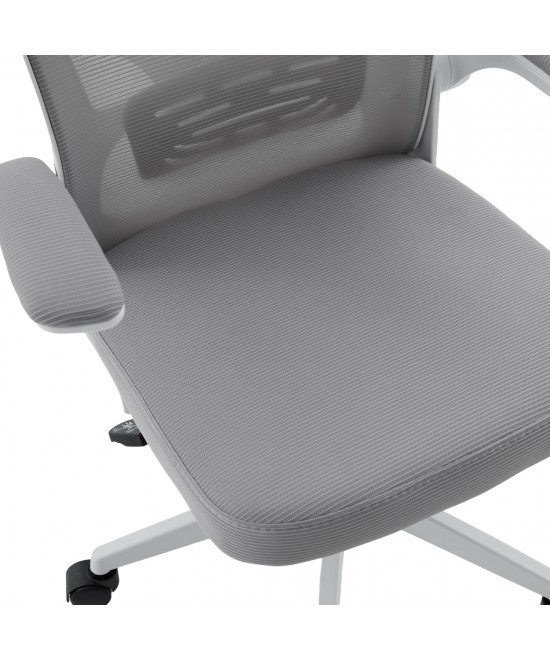 ΚΑΡΕΚΛΑ ΓΡΑΦΕΙΟΥ FLOATER HM1230.02 ΛΕΥΚΟ PP--ΑΝΟΙΧΤΟ ΓΚΡΙ MESH 62x62x106-116Υεκ