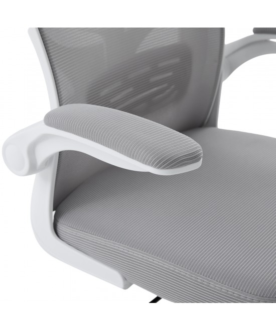 ΚΑΡΕΚΛΑ ΓΡΑΦΕΙΟΥ FLOATER HM1230.02 ΛΕΥΚΟ PP--ΑΝΟΙΧΤΟ ΓΚΡΙ MESH 62x62x106-116Υεκ