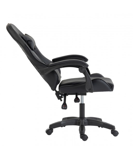 ΚΑΡΕΚΛΑ GAMING STRATUS HM1231.01 ΜΑΥΡΟ PVC--ΜΕ ΜΑΞIΛΑΡΑΚΙΑ ΜΕΣΗΣ/ΚΕΦΑΛΗΣ 62x62x119Υεκ