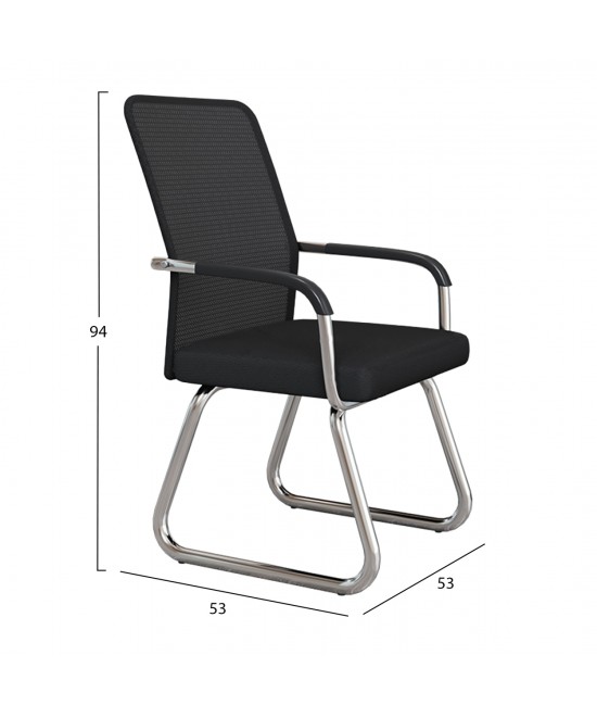 ΚΑΡΕΚΛΑ ΕΠΙΣΚΕΠΤΗ STED HM1232.01 ΜΑΥΡO MESH--ΠΟΔΙΑ/ΜΠΡΑΤΣΑ ΧΡΩΜΙΟΥ 55x59x89Υεκ