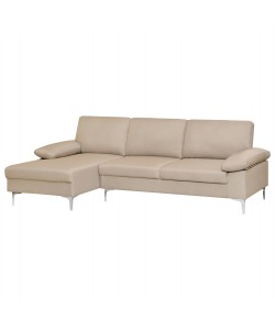 ΚΑΝΑΠΕΣ ΑΡΙΣΤΕΡΗ ΓΩΝΙΑ ANTON HM3340.02L ΕΚΡΟΥ ΥΦΑΣΜΑ--ΜΕΤΑΛΛΙΚΑ ΠΟΔΙΑ 260x130x84Υεκ