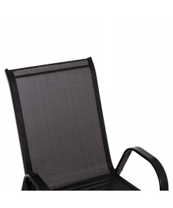 ΣΕΤ ΤΡΑΠΕΖΑΡΙΑΣ 5ΤΜΧ BRUNO HM5201.03 ΜΑΥΡΟ ΜΕΤΑΛΛΙΚΟ & TEXTILENE