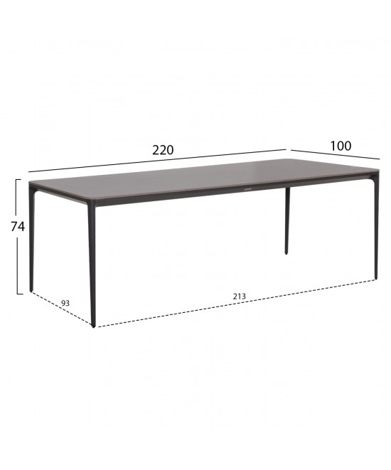 ΣΕΤ ΤΡΑΠΕΖΑΡΙΑΣ 9ΤΜΧ STAD HM10865.01 ΓΚΡΙ ΑΛΟΥΜΙΝΙΟ-SINTERED STONE TOP-OLEFIN