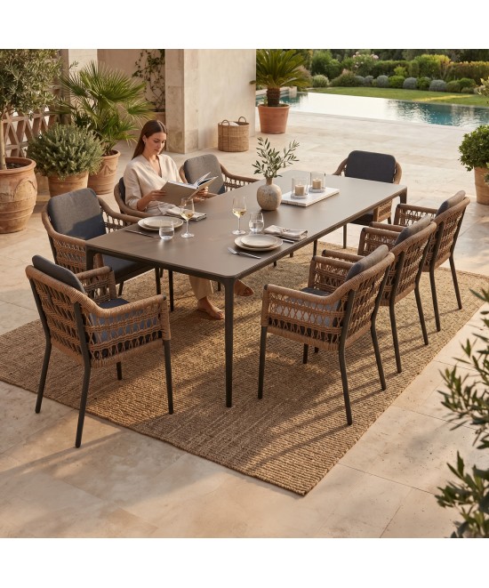 ΣΕΤ ΤΡΑΠΕΖΑΡΙΑΣ 9ΤΜΧ STAD HM10865.01 ΓΚΡΙ ΑΛΟΥΜΙΝΙΟ-SINTERED STONE TOP-OLEFIN