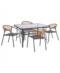 ΣΕΤ ΤΡΑΠΕΖΑΡΙΑΣ 5ΤΜΧ BRUNO HM10860.01 ΚΑΡΕΚΛΕΣ ΜΕΤΑΛΛΙΚΕΣ & ΤΡΑΠΕΖΙ 140x80εκ ΓΚΡΙ