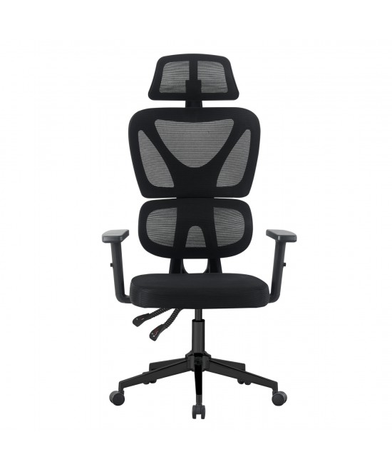 ΚΑΡΕΚΛΑ ΓΡΑΦΕΙΟΥ NOVAR HM1218.01 ΜΑΥΡO MESH--ΒΑΣΗ PP 51x49x121-129Υεκ