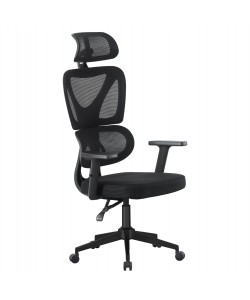 ΚΑΡΕΚΛΑ ΓΡΑΦΕΙΟΥ NOVAR HM1218.01 ΜΑΥΡO MESH--ΒΑΣΗ PP 51x49x121-129Υεκ