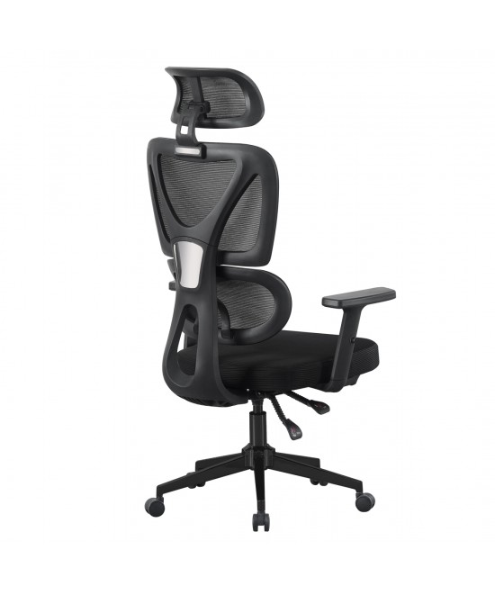 ΚΑΡΕΚΛΑ ΓΡΑΦΕΙΟΥ NOVAR HM1218.01 ΜΑΥΡO MESH--ΒΑΣΗ PP 51x49x121-129Υεκ