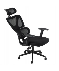 ΚΑΡΕΚΛΑ ΓΡΑΦΕΙΟΥ NOVAR HM1218.01 ΜΑΥΡO MESH--ΒΑΣΗ PP 51x49x121-129Υεκ