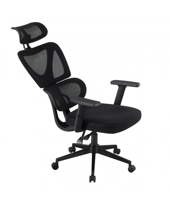 ΚΑΡΕΚΛΑ ΓΡΑΦΕΙΟΥ NOVAR HM1218.01 ΜΑΥΡO MESH--ΒΑΣΗ PP 51x49x121-129Υεκ