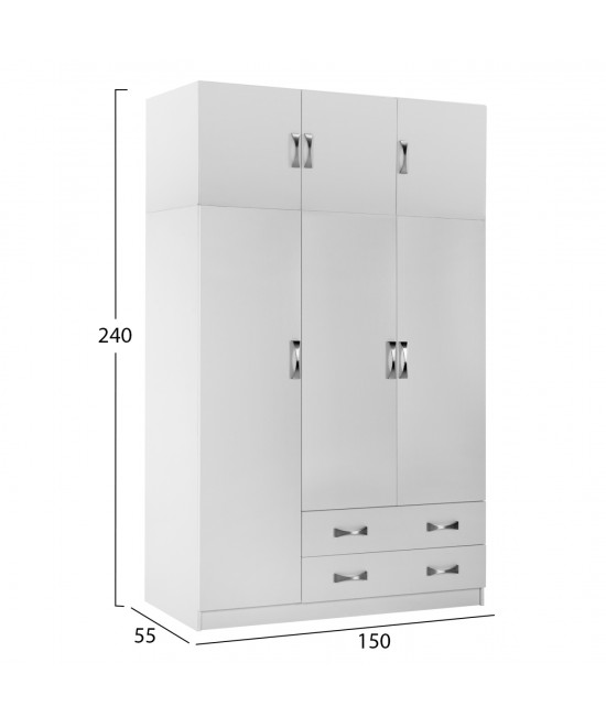 ΣΕΤ ΚΡΕΒΑΤΟΚΑΜΑΡΑΣ 6ΤΜΧ CARLY HM10884.05 ΜΕΛΑΜΙΝΗ ΛΕΥΚΗ-ΥΦΑΣΜΑ ΓΚΡΙ